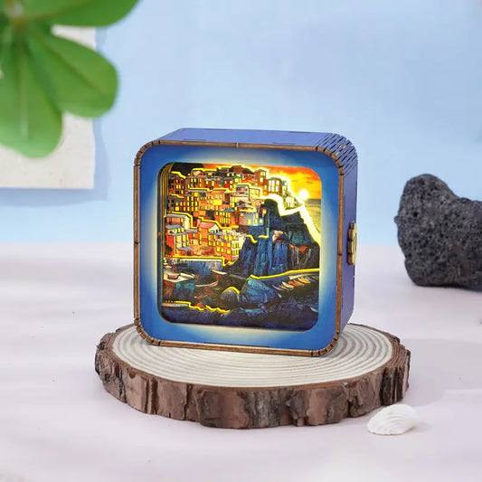 Wooden 3D Puzzle Night Light - Five Fishing Village