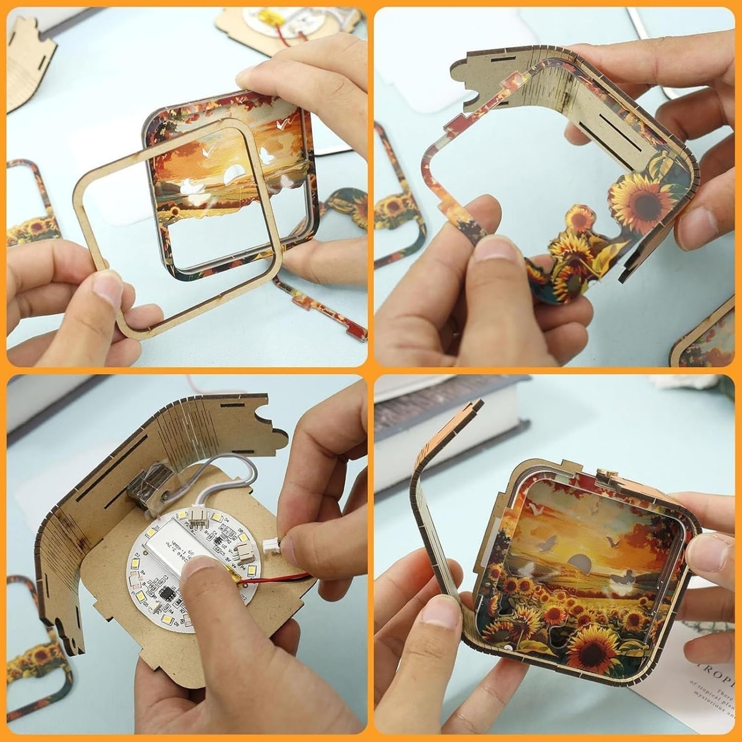 Wooden 3D Puzzle Night Light - Five Fishing Village