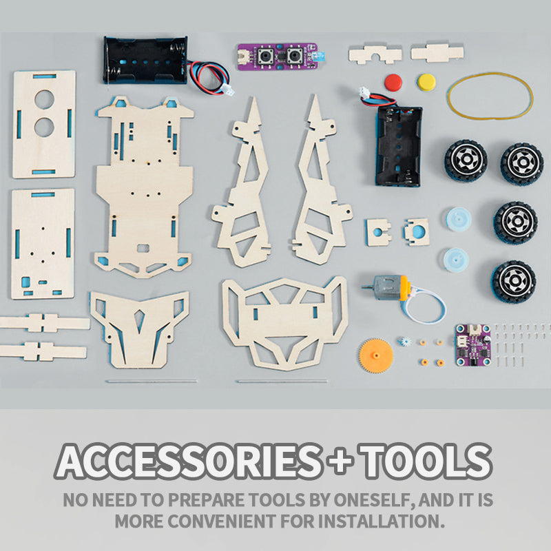 Wooden Remote-Control Car DIY Wooden Puzzle