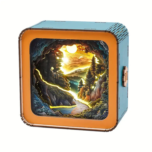 Wooden 3D Puzzle Night Light - Lost in the Wilderness
