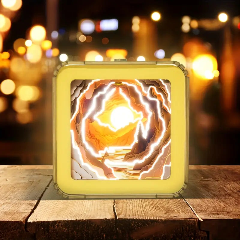 Wooden 3D Puzzle Night Light - Sunset Town