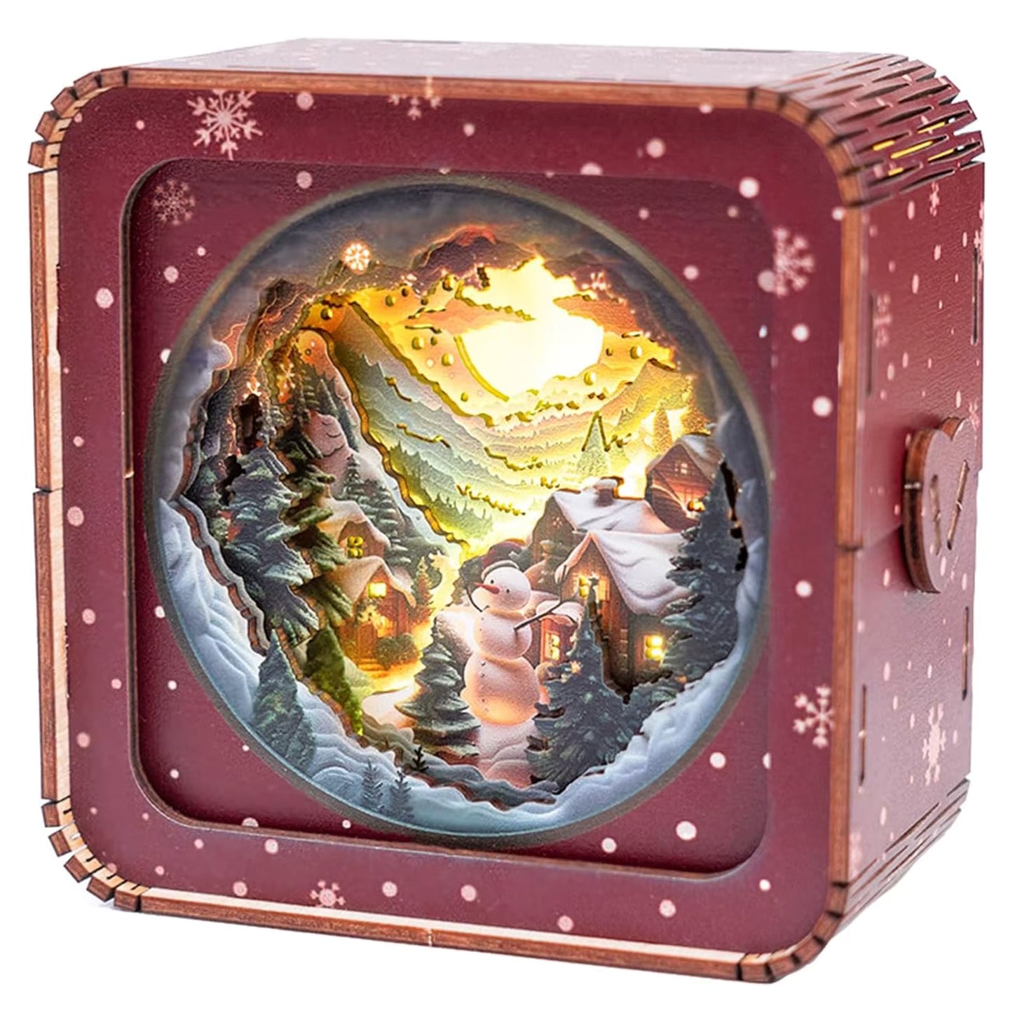 Wooden 3D Puzzle Night Light - Winter land