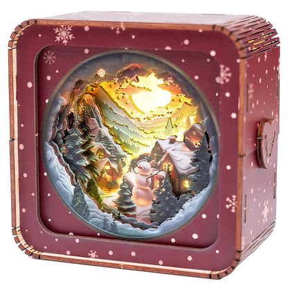 Wooden 3D Puzzle Night Light - Winter land